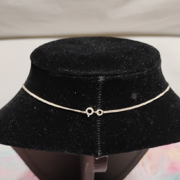 925 Sterling Silver Minimalist Green Prehnite Teardrop Necklace - Picture 5 of 9